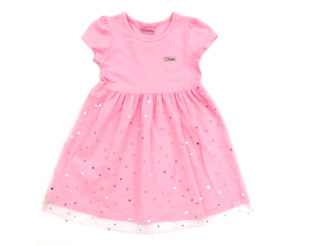 Vestido Duduka Primeiros Passos  Manga Curta Cotton Tule