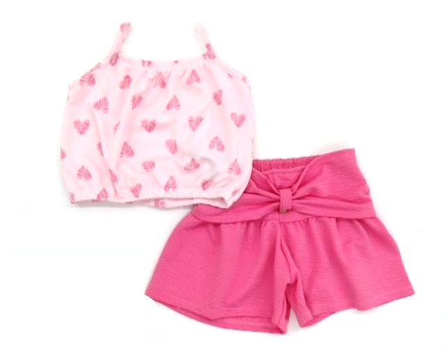 Conjunto Duduka Inf Fem Alça Ana Ruga Cropped Shor