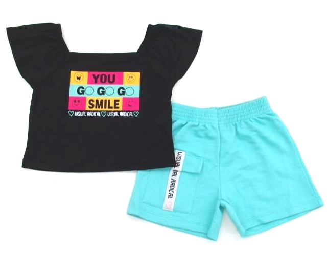 Conjunto Visualradical Juv Fem M/c Malha Short