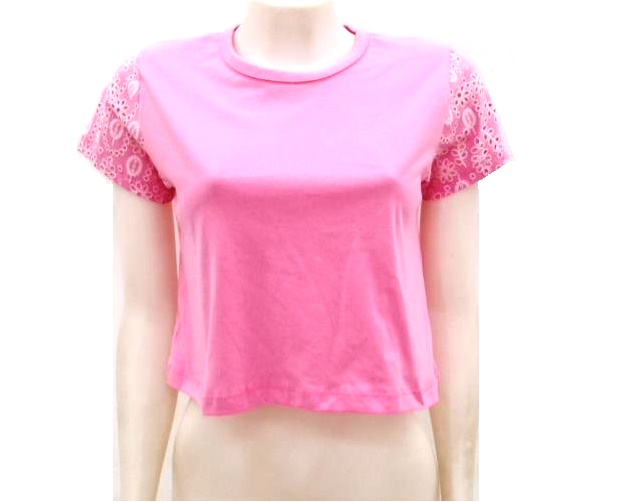 Blusa Dctextil Ad Fem M/c Malha Lese Cropped