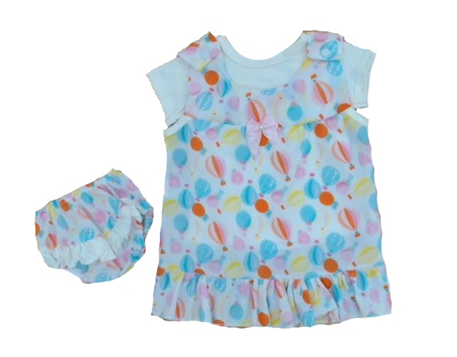 Vestido Bellababy Bebe M/c Alg 3pçs