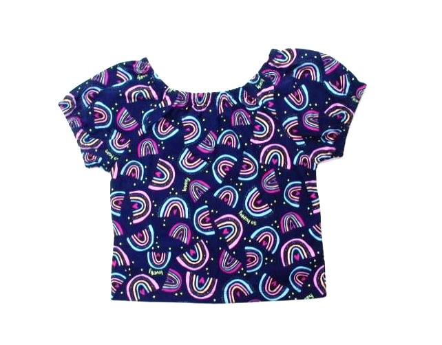 Blusa Nanny Juv Fem M/c Malha Cropped Ciganinha
