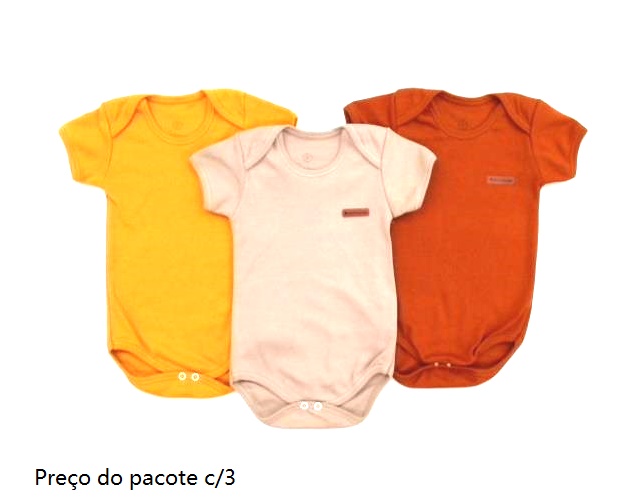 Body Bebebrincalhao Bebe Unissex M/c Suedine (c/3)