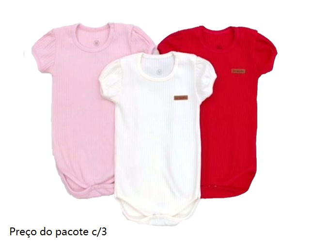 Body Bebebrincalhao Bebe Fem M/c Ribana (c/3)