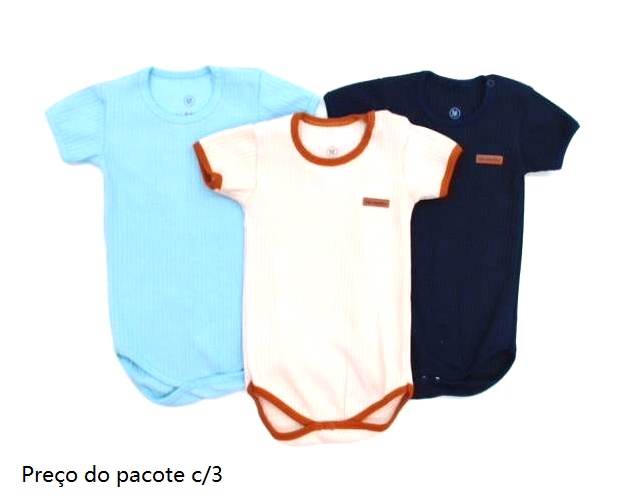 Body Bebebrincalhao Bebe Masc M/c Ribana (c/3)