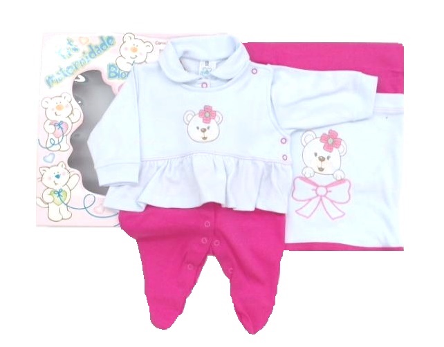 Saída-maternidade Bloomys Bebe Feminina Suedine 2pçs