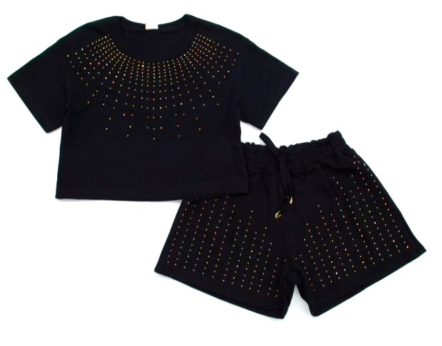 Conjunto Livy Juv Fem M/c Malha Strass Short