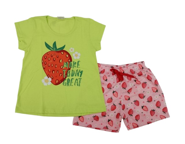 Conjunto Gabizinha Infantil Feminina Manga Curta Malha Short