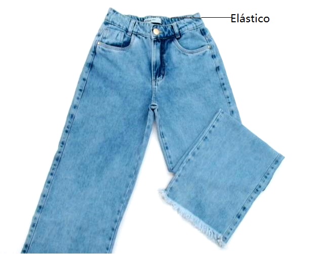 Calça Gilas Juv Fem Jeans Wide Leg