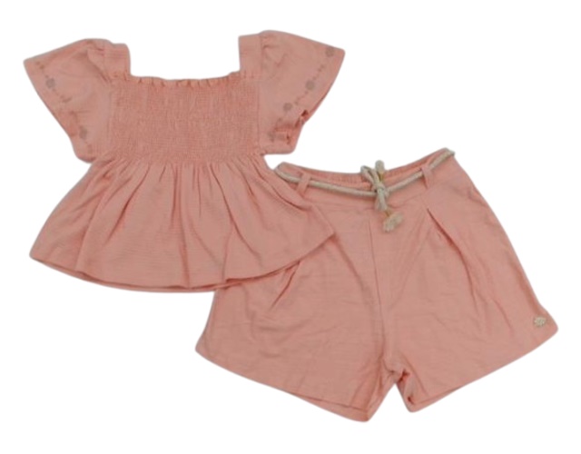 Conjunto Angero Juvenil Feminina Manga Curta Malha Trendy Short