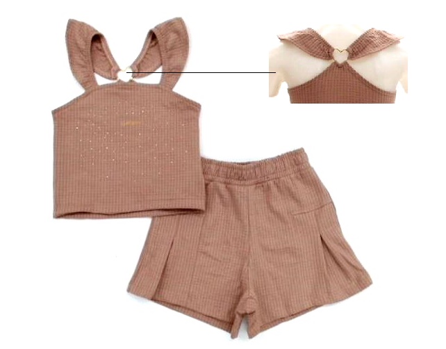 Conjunto Angero Infantil Feminina Regata Malha Grécia Short