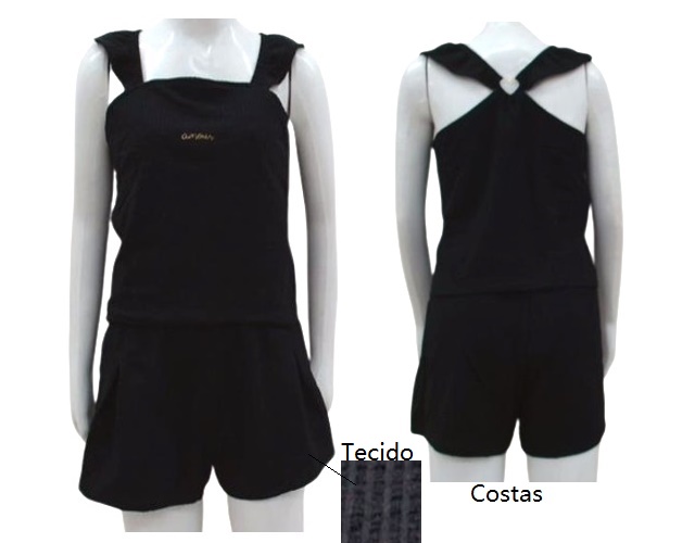 Conjunto Angero Juvenil Feminina Regata Malha Grécia Short
