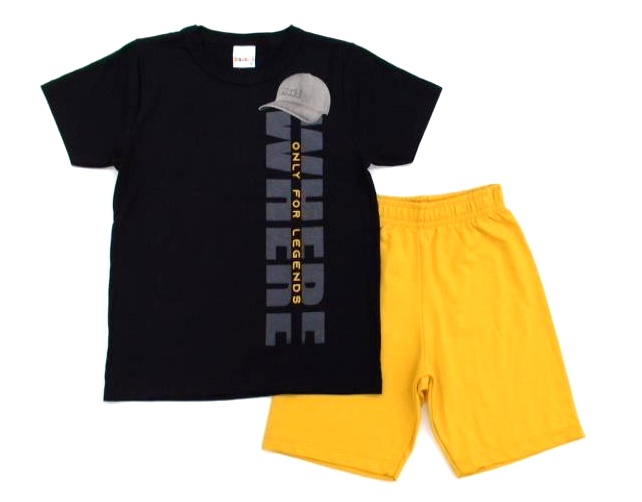 Conjunto Kaiani Infantil Masculino Manga Curta Malha