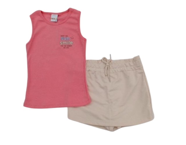 Conjunto Kaiani Juvenil Feminina Regata Ribana Canelada Short-saia