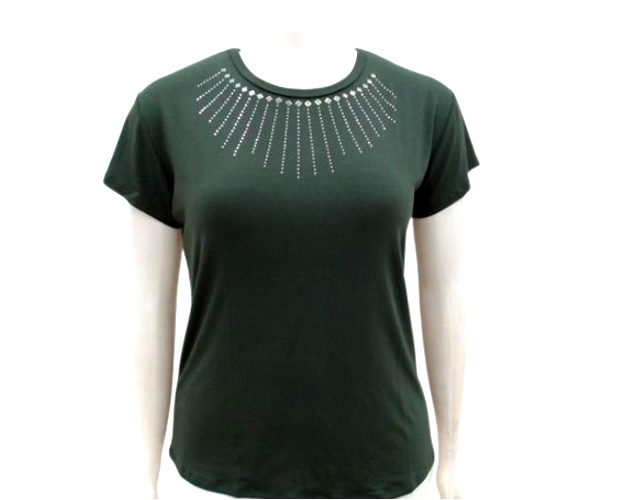 Blusa 7linhas Ad Exg Fem M/c Viscol Aplique
