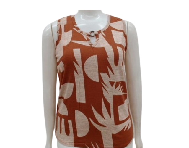Blusa 7linhas Adulto Extra Grande FemininaRegata Viscolycra Estampadoadaamp