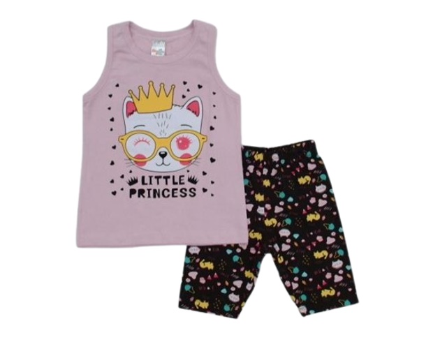 Conjunto Shumakids Inf Fem Reg Cotton Bermuda