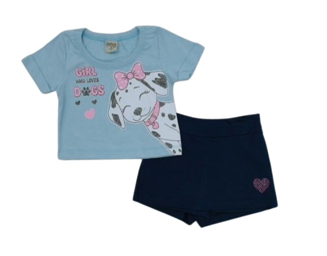 Conjunto Didiene P.passos Fem M/c Malha Short-saia