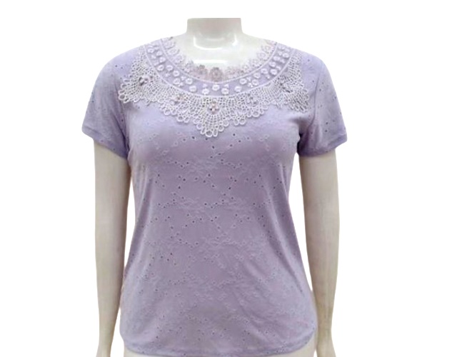 Blusa 7linhas Ad Exg Fem M/c Poli Lesi Guipi
