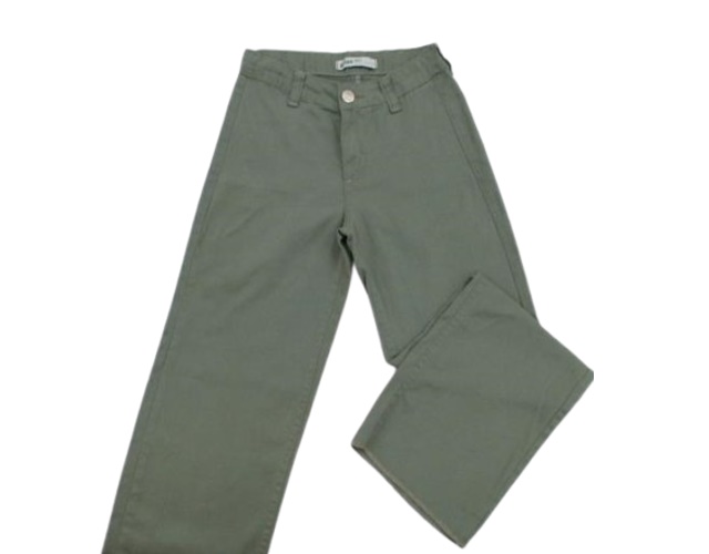 Calça Gilas Juv Fem Sarja Wide Leg