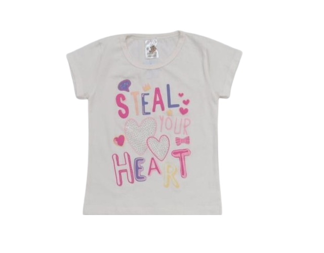 Blusa Mundonick Infantil Feminina Manga Curta Cotton