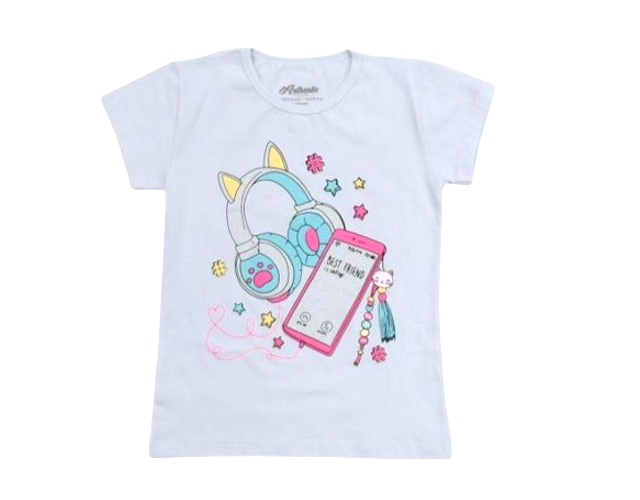 Blusa Mundonick Juvenil Feminina Manga Curta Cotton