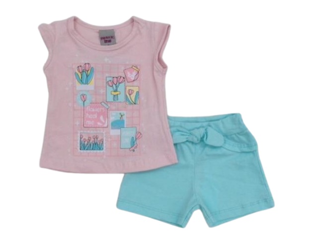Conjunto Pimentinha Bebe Fem Mga Jap Cotton Short