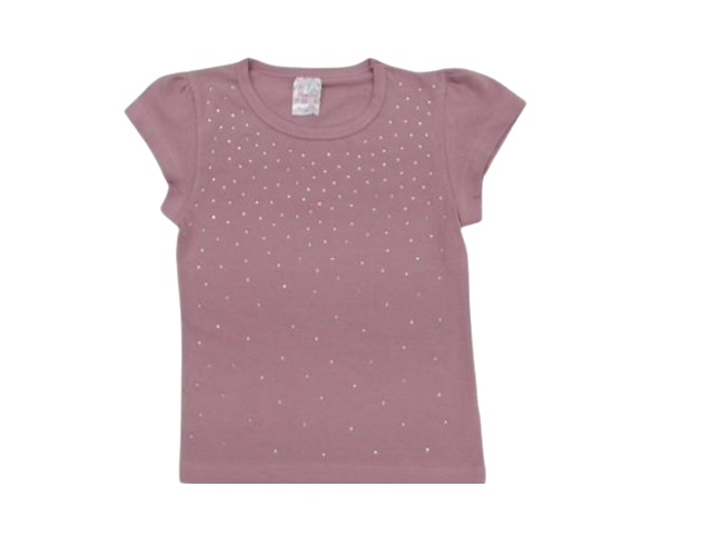 Blusa Minimundo Infantil Feminina Manga Curta Cotton Strass