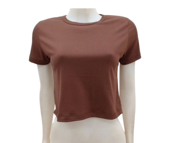 Blusa Aquamarine Ad Fem M/c Poliéster Canel Croppe