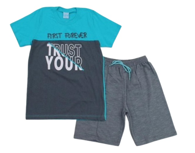 Conjunto Wilbertex Juv Masc M/c Malha