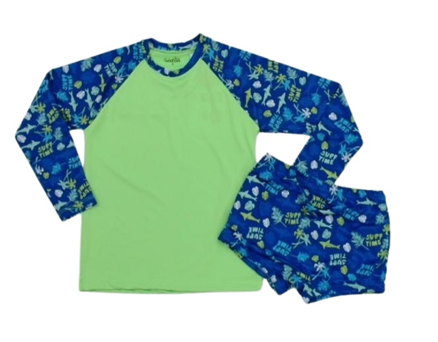 Conjunto Viston Infantil Masculino Manga Longa Poliéster Proteção Uv