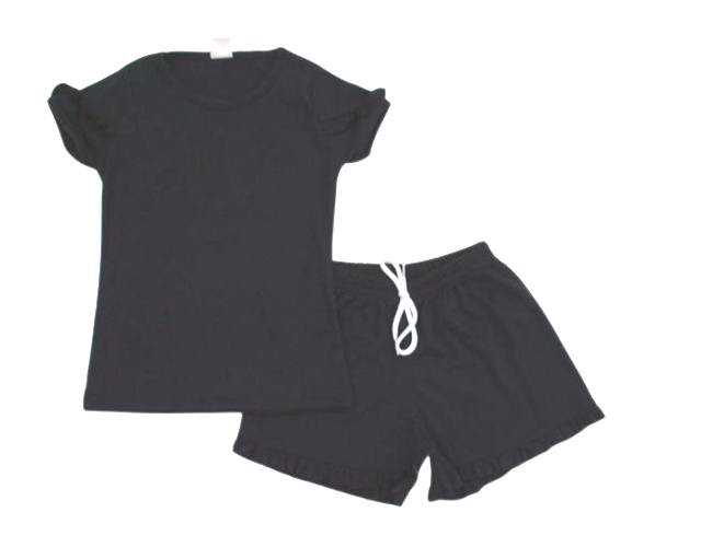 Conjunto Viston Infantil Feminina Manga Curta Ribana Canelada Short