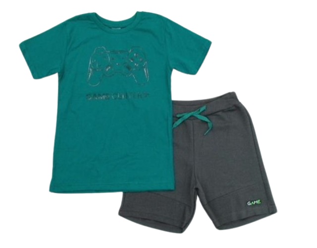 Conjunto Nekinho Infantil Masculino Manga Curta Malha