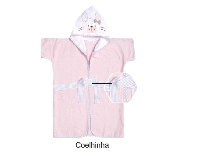 Roupão Papi Bebe Unissex Felpudo Capuz 62x46cm