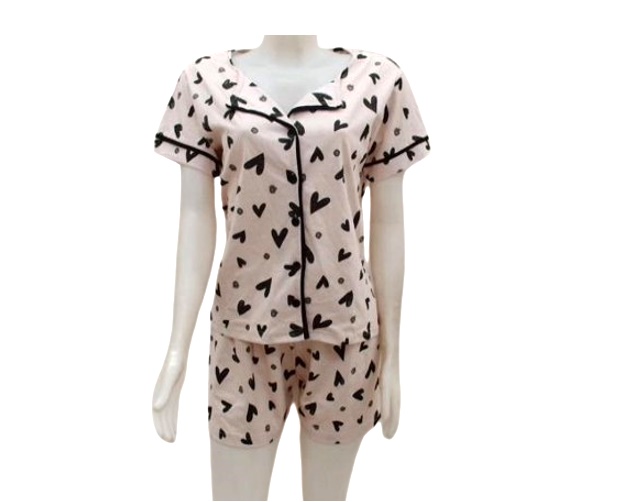 Pijama Sonhos Adulto Feminina Manga Curta Malha Aberto Americano