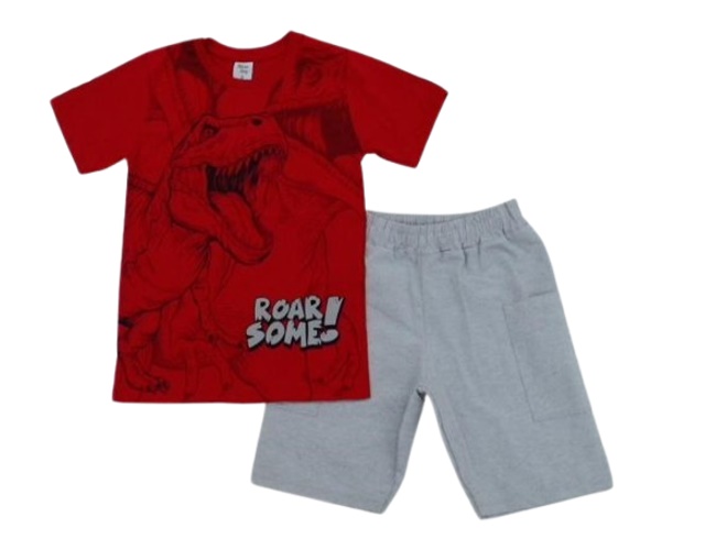 Conjunto Ninoking Infantil Masculino Manga Curta Malha