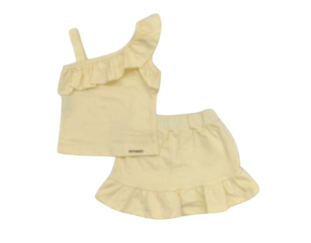 Conjunto Ninaq Primeiros Passos Feminina Regata Molecotton Saia