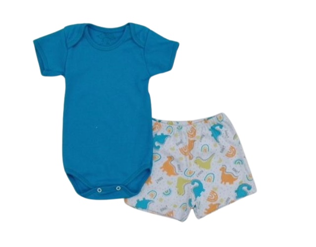 Conjunto Timufy Bebe Masculino Manga Curta Suedine Body Short