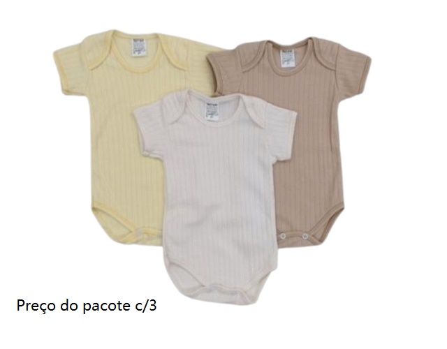 Body Timufy Bebe Neutro M/c Malha Canel (c/3)