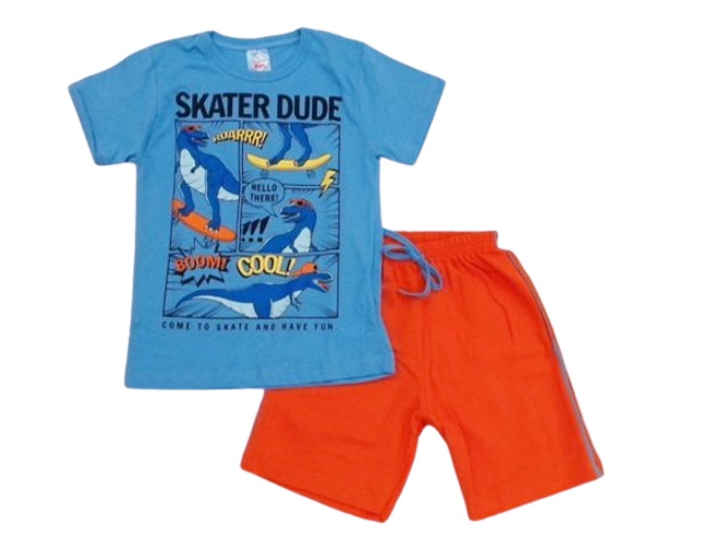 Conjunto Fashionk Infantil Masculino Manga Curta Malha