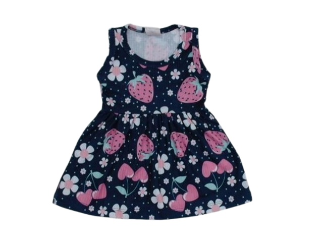 Vestido Fashionk Bebe Regata Malha Canelada