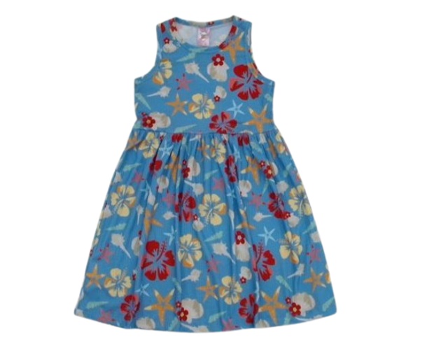 Vestido Fashionk Juvenil Regata Malha Canelada Estampado