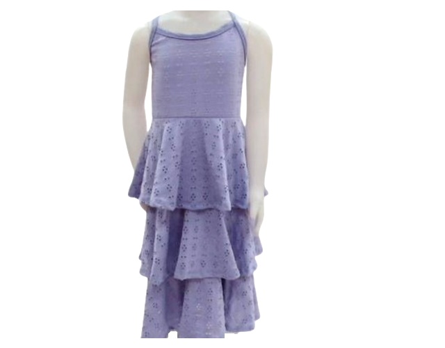 Vestido Rose Juvenil Alça Lesi Babado