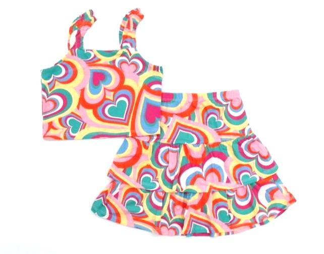 Conjunto Rose Juvenil Feminina Regata Viscolycra Cropped Saia