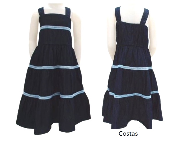Vestido Lbmodas Infantil Regata Jeans