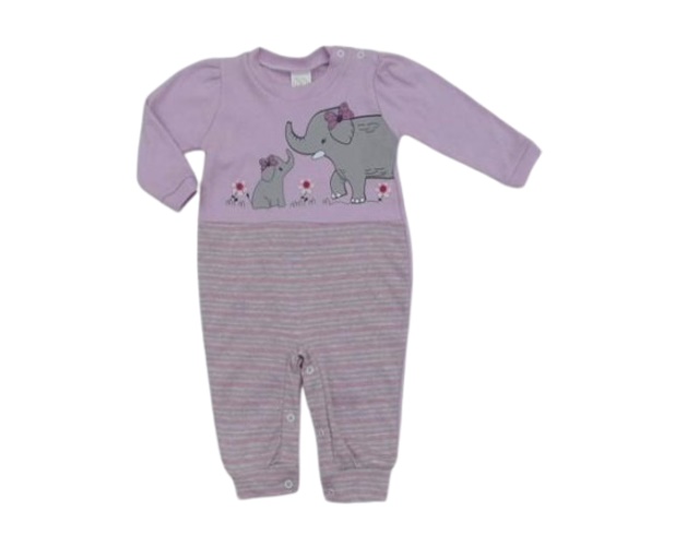 Macacão Petutinha Bebe Feminina Longo Suedine Botão