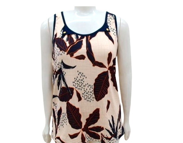 Blusa Ita Adulto Extra Grande  Regata Viscolycra Estampado