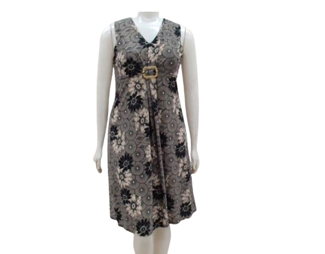 Vestido 7linhas Adulto Extra Grande Regata Liganete Fivela