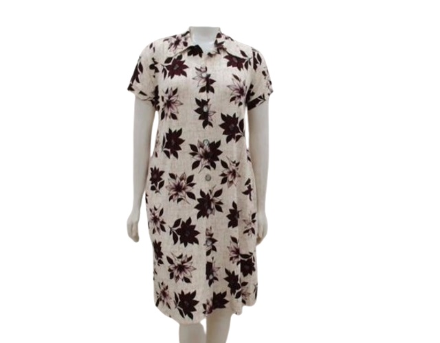 Vestido Armando Adulto Extra Grande Manga Curta Viscolycra Estampado Aberto