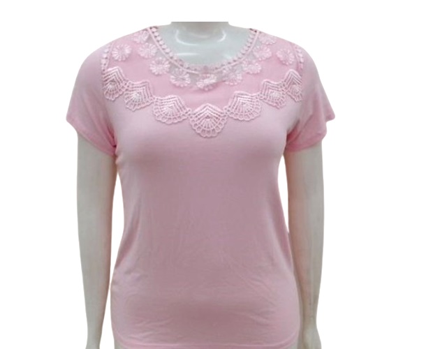 Blusa 7linhas Adulto Extra Grande  Manga Curta Viscolycra Guipir